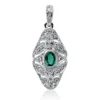 Anhänger aus 750 Weißgold Smaragd 0,13ct grün 27 Brillanten 0,12ct I-SI/PI