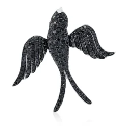 Anhänger aus 750 Weißgold 2 Tsavorithe 0,02ct grün 198 Brillanten 2,02ct schwarz