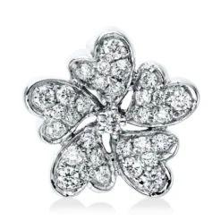 Anhänger Blume aus 750 Weißgold 31 Brillanten 0,32ct TW-SI 12,8x13,3mm