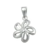 Anhänger Blume 10mm mit Zirkonia aus 925 Silber rhodiniert glänzend Kinder