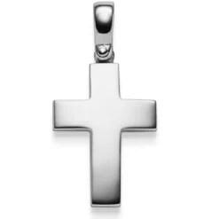 Anhänger breiter Kreuz 30x14,5mm 585 Gold Weißgold schlicht massiv Halsschmuck
