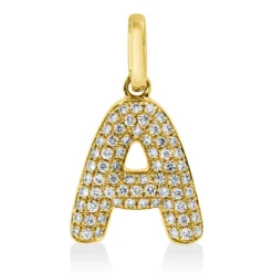 Anhänger Buchstabe A aus 750 Gelbgold 69 Brillanten 0,11ct W-SI 13x7,8mm