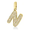 Anhänger Buchstabe N aus 750 Gelbgold 73 Brillanten 0,12ct W-SI 14,5x10mm