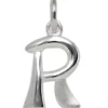 Anhänger Buchstabe R aus echtem 925 Silber glänzend teilmattiert Unisex