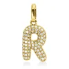Anhänger Buchstabe R aus 750 Gelbgold 70 Brillanten 0,11ct W-SI 14,3x6mm