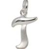 Anhänger Buchstabe T aus echtem 925 Silber glänzend teilmattiert Unisex