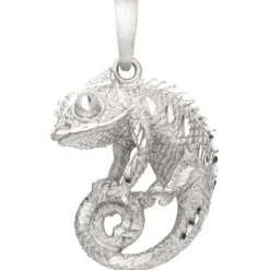 Anhänger Chamäleon 32,2x24,2mm aus 925 Silber rhodiniert mattiert Silberanhänger