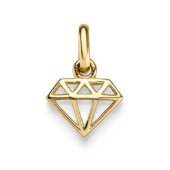 Anhänger Diamant Brillant Silhouette 9,5x15mm 585 Gold Gelbgold glänzend