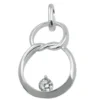 Anhänger Doppelkreis 8 Acht mit Zirkonia 23x15mm aus 925 Silber