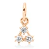 Anhänger Dreieck aus 750 Gold Rotgold 3 Brillanten 0,07ct TW-SI 10,1x5,2mm