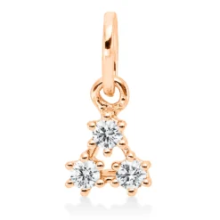 Anhänger Dreieck aus 750 Gold Rotgold 3 Brillanten 0,07ct TW-SI 10,1x5,2mm
