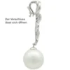 Anhänger Einhänger Perle Muschelkernperle 10 Zirkonia weiß 925 Silber Damen