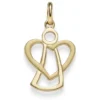 Anhänger Engel Engelchen & Herz 585 Gold Gelbgold 21x12mm Halsschmuck