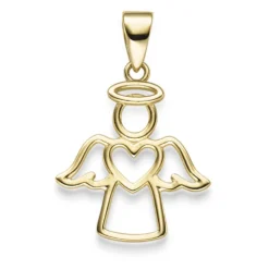Anhänger Engel Engelchen mit Herz 21x14,2mm 585 Gold Gelbgold glänzend