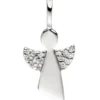 Anhänger Engel Schutzengel mit weißen Zirkonia 23,5x11mm, 925 Silber Halsschmuck
