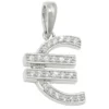 Anhänger Euro Zeichen mit Zirkonia weiß, 925 Silber, 15x13mm, Damen