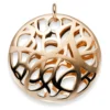 Anhänger gewölbt mit Ornament 585 Gold Rotgold 38x40mm, teilmattiert
