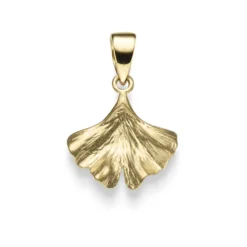 Anhänger Ginko Ginkoblatt 12x17mm Halsschmuck aus 585 Gold Gelbgold