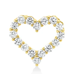Anhänger Herz aus 585 Gelbgold 16 Brillanten 0,34ct W-SI/PI 10,7x11,7mm