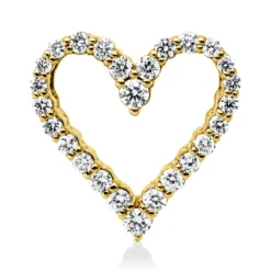 Anhänger Herz aus 750 Gold Gelbgold 26 Diamanten 0,31ct TW-SI 13,5x13,4mm