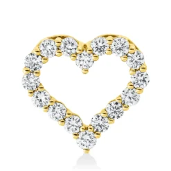 Anhänger Herz aus 585 Gold Gelbgold 16 Brillanten 0,65ct I-SI 13,3x14,4mm