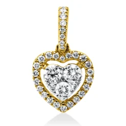 Anhänger Herz aus 750 Gold gelb/weiß 36 Diamanten 0,35ct TW-SI 14,3x8,7mm