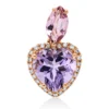 Anhänger Herz aus 750 Rotgold 2 Turmaline 2,4ct pink 26 Brillanten 0,1ct TW-SI