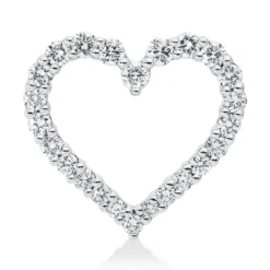Anhänger Herz aus 585 Weißgold 24 Brillanten 0,76ct W-SI 17,3x18,5mm