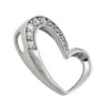 Anhänger Herz mit Zirkonia weiß, 925 Silber, Silberherz 15x16mm, Damen