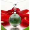 Anhänger kanadische Jade und 925 Silber, dunkelgrün, Jadeanhänger
