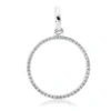 Anhänger Kreis aus 750 Gold Weißgold 49 Brillanten 0,06ct TW-SI 20x14mm mit Öse