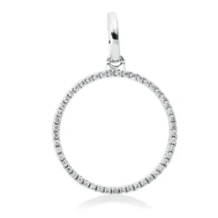 Anhänger Kreis aus 750 Gold Weißgold 49 Brillanten 0,06ct TW-SI 20x14mm mit Öse
