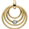 Anhänger 4 Kreise mit Diamant 0.12Ct 585 Gold Gelbgold Ø 24,7mm rund