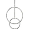Anhänger Kreise mit Stab 21 Zirkonia weiß 925 Silber rhodiniert 50,7x29,8mm