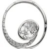 Anhänger Kreis mit Zirkonia weiß oval facettiert 925 Silber rhodiniert 20,2x18mm