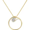 Anhänger Kreis 25mm aus 585 Gold Gelbgold mit 16 Diamanten 0,129 Ct. W-SI