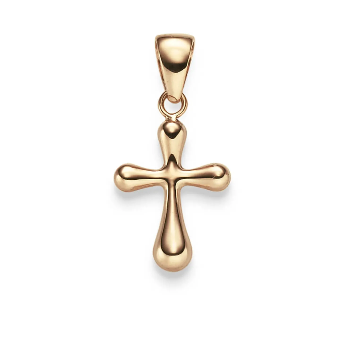 Anhänger Kreuz abgerundet 23,5x12mm aus 750 Gold Rotgold glänzend