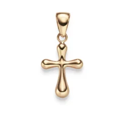 Anhänger Kreuz abgerundet 23,5x12mm aus 585 Gold Rotgold glänzend