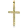 Anhänger Kreuz aus 750 Gelbgold 60 Brillanten 0,14ct TW-PI 27,6x12,5mm mit Öse