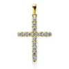 Anhänger Kreuz aus 750 Gelbgold 15 Brillanten 0,98ct TW-VSI/SI 32,3x19,6mm