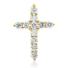 Anhänger Kreuz aus 585 Gelbgold 11 Brillanten 0,26ct W-SI/PI 13,8x10mm