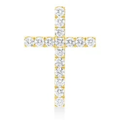 Anhänger Kreuz aus 750 Gold Gelbgold 16 Brillanten 1,18ct TW-SI 27x19mm