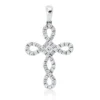 Anhänger Kreuz aus 750 Gold Weißgold 49 Diamanten 0,48ct TW-SI 28x16mm