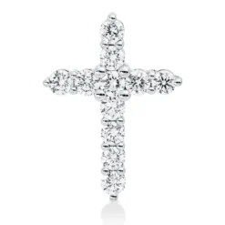 Anhänger Kreuz aus 585 Weißgold 11 Brillanten 0,54ct W-SI/PI 17,5x12,8mm