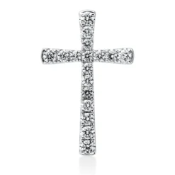 Anhänger Kreuz aus 750 Weißgold 17 Brillanten 0,55ct TW-VSI/SI 25,1x16mm