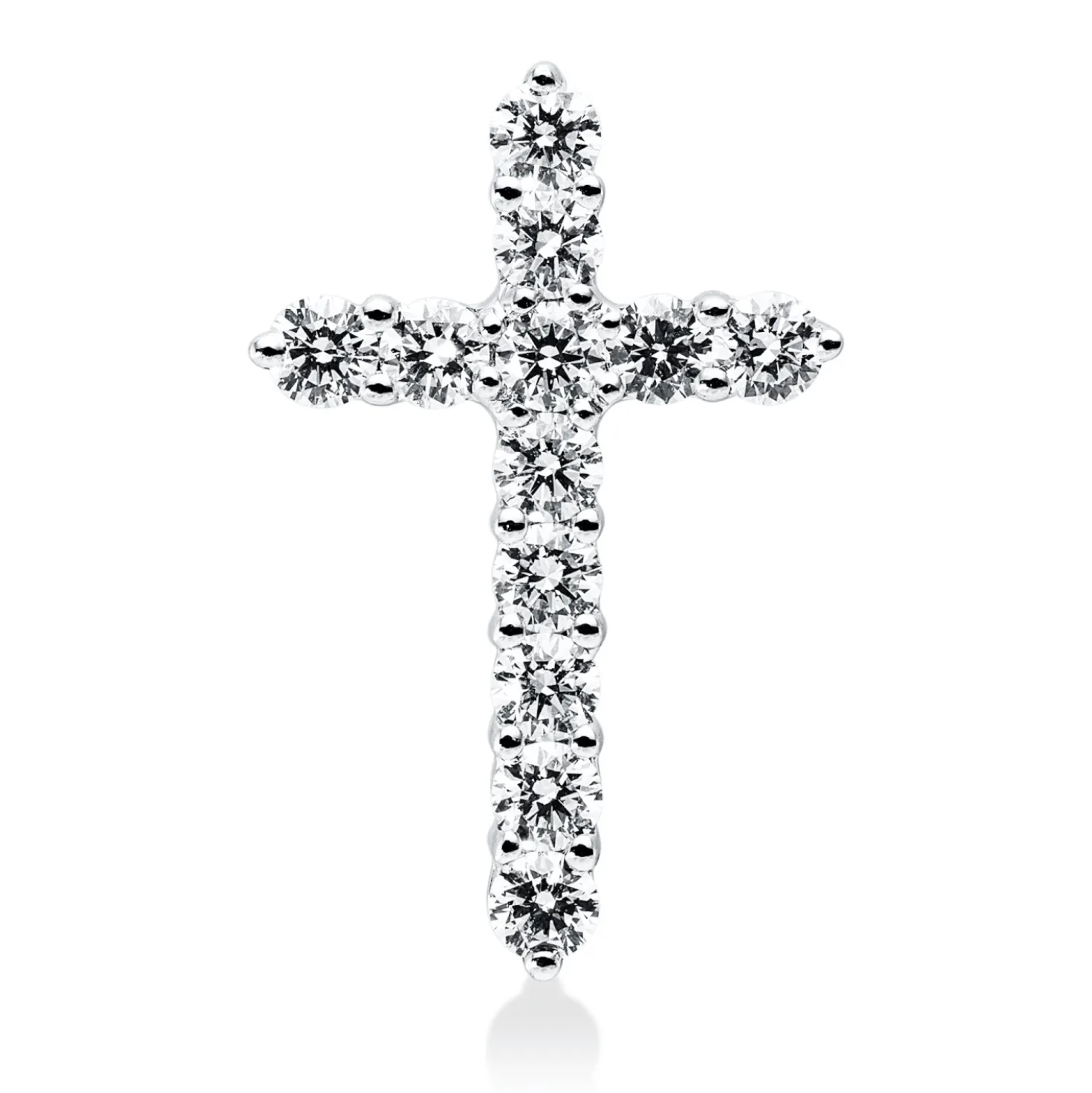 Anhänger Kreuz aus 750 Weißgold 12 Brillanten 0,59ct TW-VSI/SI 19,4x12,5mm