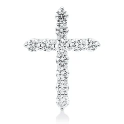 Anhänger Kreuz aus 750 Weißgold 11 Brillanten 1,58ct TW-SI 26x18,8mm