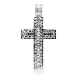 Anhänger Kreuz aus 750 Weißgold 155 Diamanten 2,27ct TW-VSI/SI 43,5x24,2mm