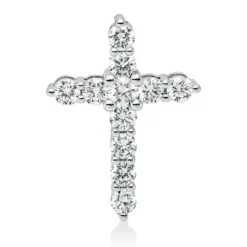 Anhänger Kreuz aus 585 Weißgold 11 Diamanten 0,34ct W-SI/PI 14,8x11mm