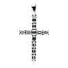 Anhänger Kreuz aus 750 Weißgold 11 Diamanten Smaragd-Schliff 0,95ct TW-VSI/SI